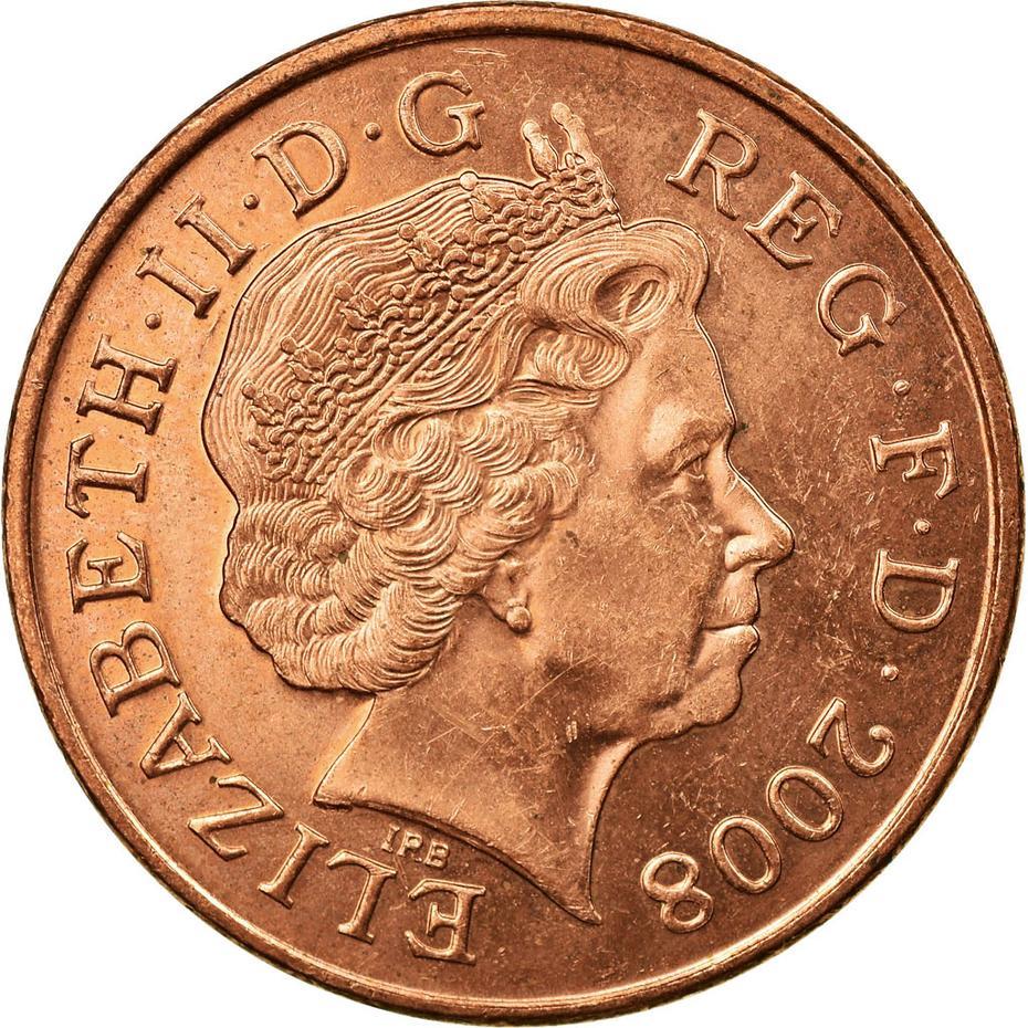 United Kingdom | 2 Pence Coin | Elizabeth II | Km:1108 | 2008 - 2015