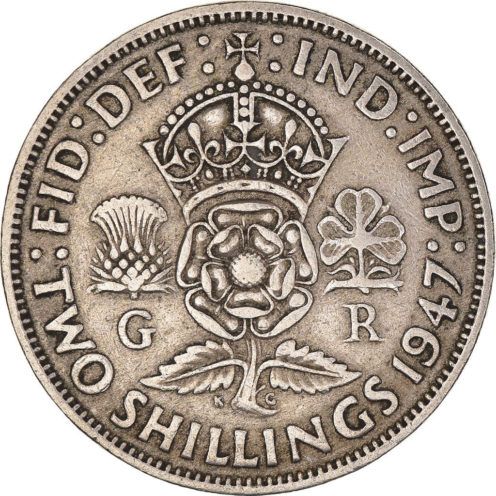 United Kingdom | 2 Shillings Coin | George VI | KM:865 | 1947 - 1948