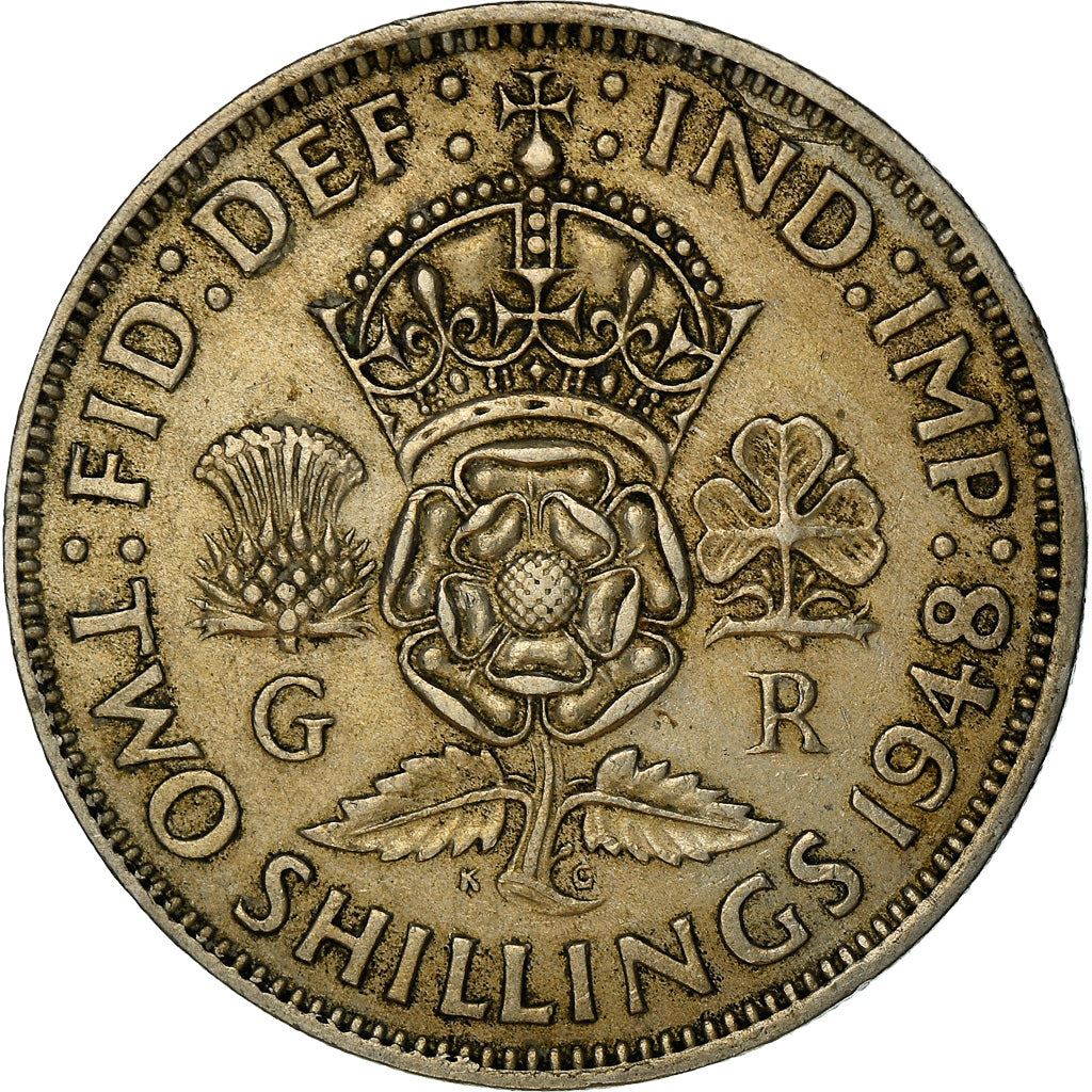 United Kingdom | 2 Shillings Coin | George VI | KM:865 | 1947 - 1948