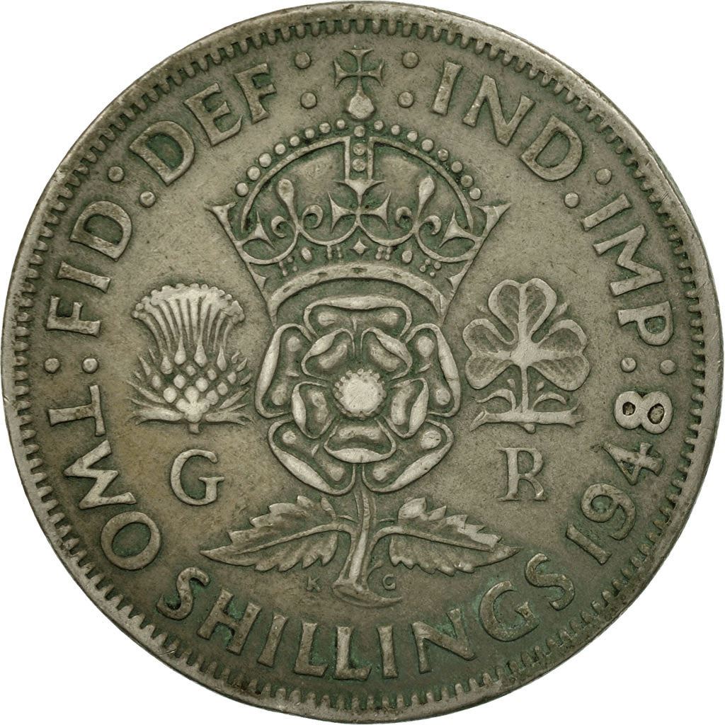 United Kingdom | 2 Shillings Coin | George VI | KM:865 | 1947 - 1948