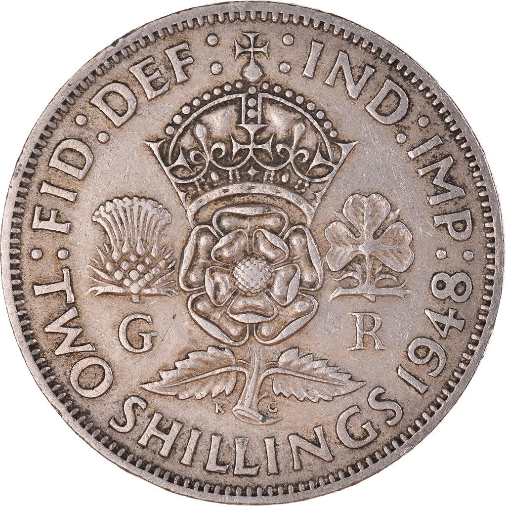 United Kingdom | 2 Shillings Coin | George VI | KM:865 | 1947 - 1948