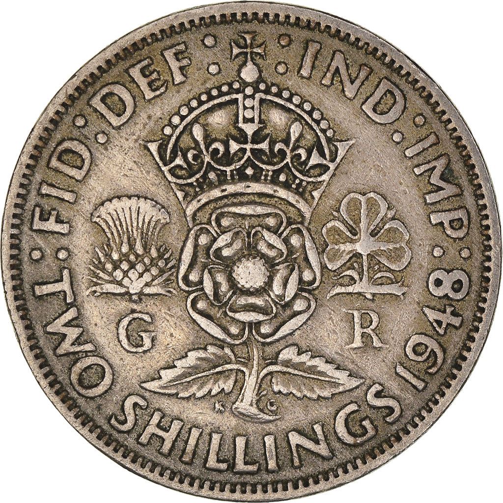 United Kingdom | 2 Shillings Coin | George VI | KM:865 | 1947 - 1948