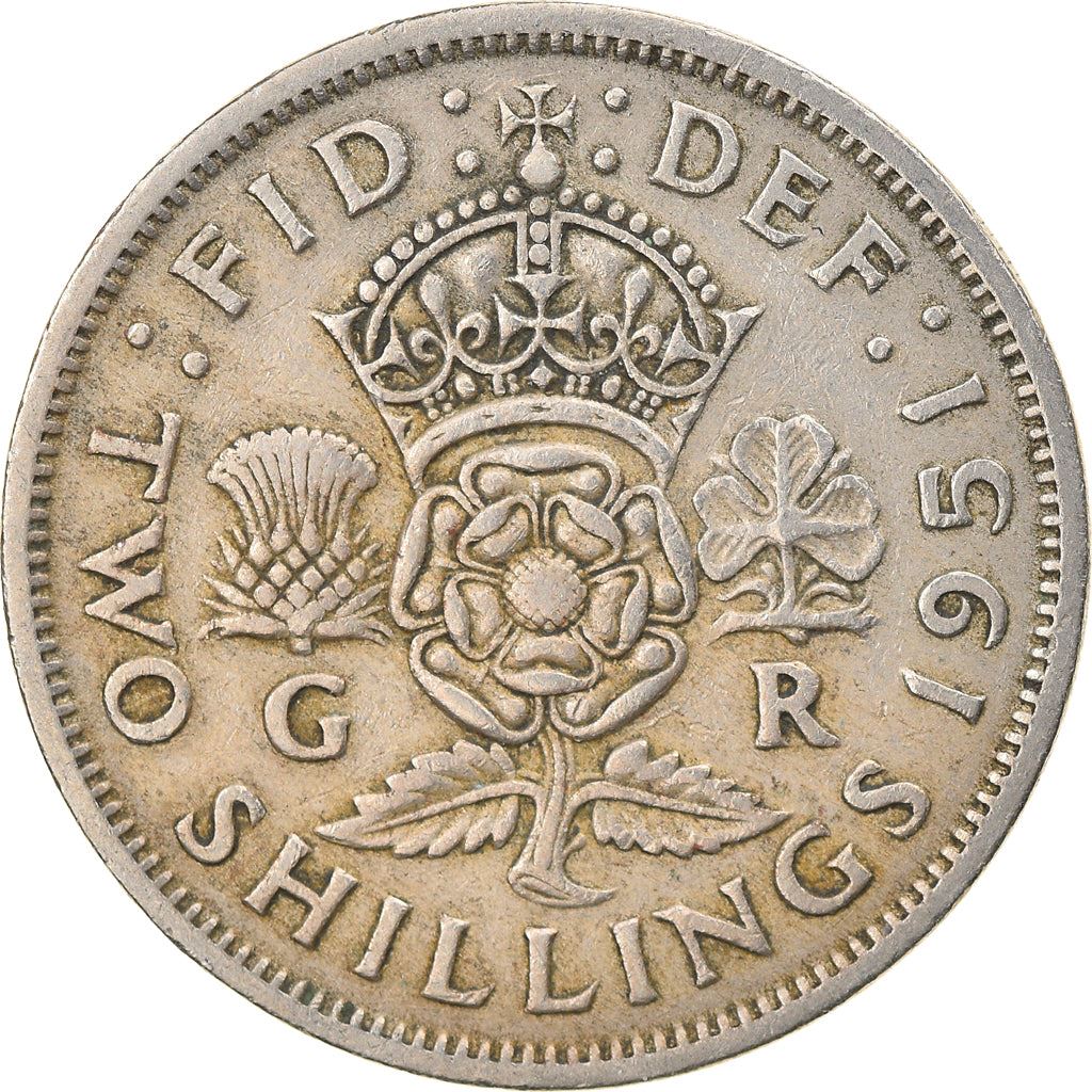 United Kingdom | 2 Shillings Coin | George VI | KM:878 | 1949 - 1951