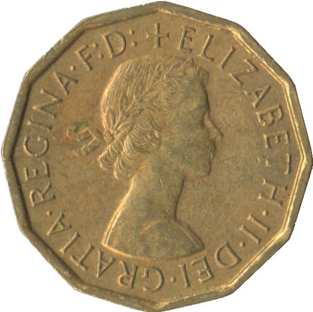 United Kingdom | 3 Pence Coin | Elizabeth II | KM:900 | 1954 - 1970