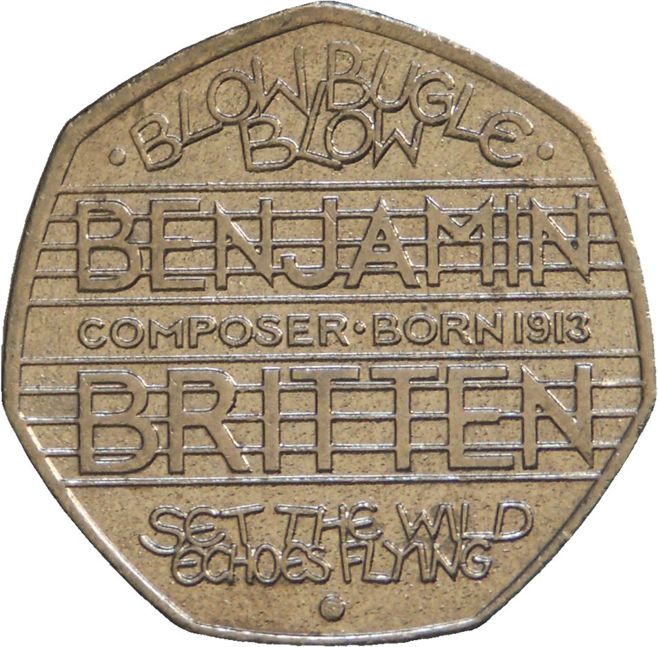 United Kingdom | 50 Pence Coin | Benjamin Britten | KM:1253 | 2013