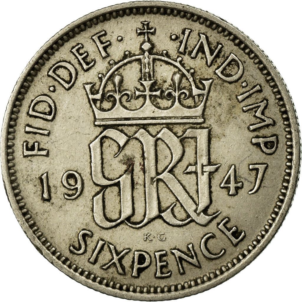 United Kingdom | 6 Pence Coin | George VI | KM:862 | 1947 - 1948