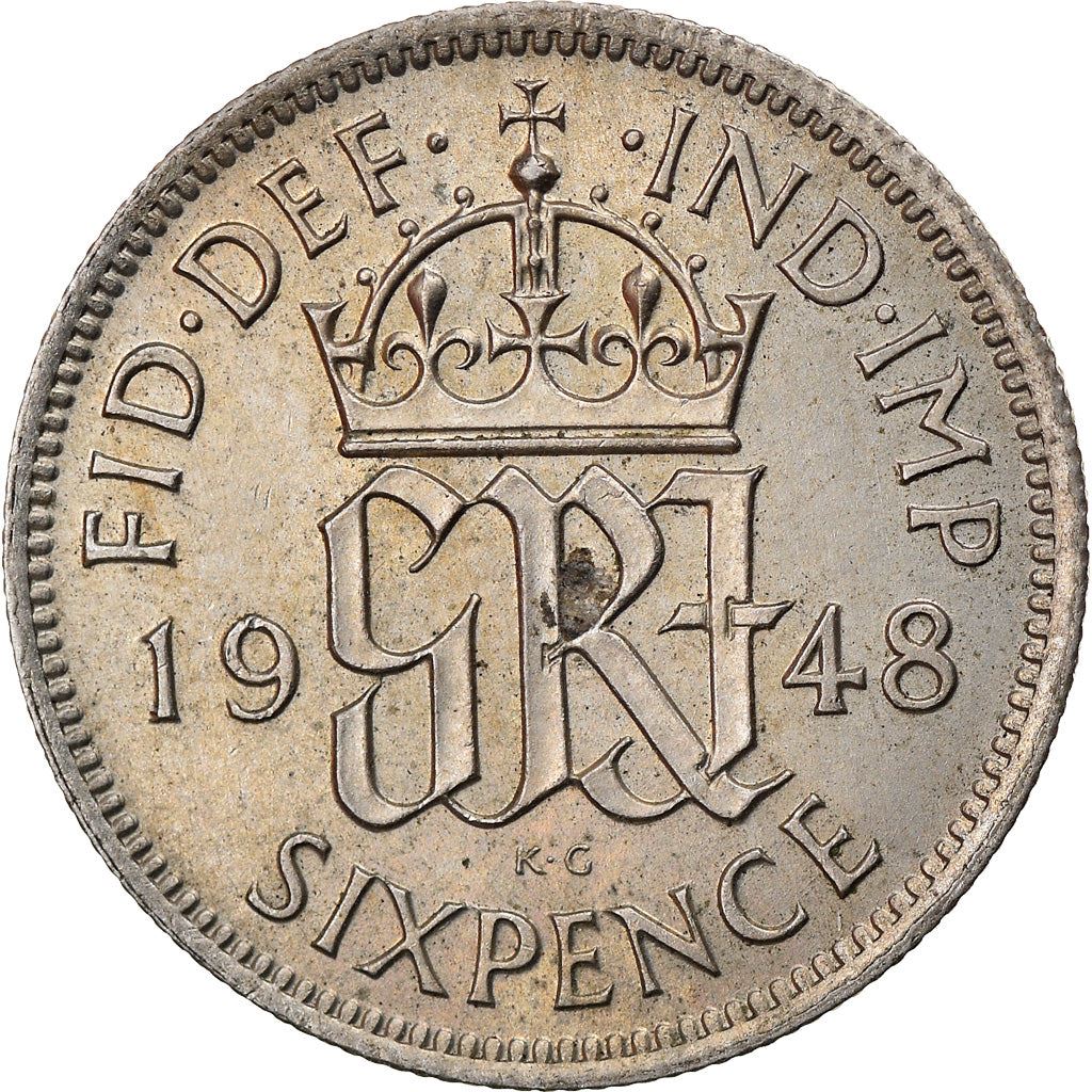 United Kingdom | 6 Pence Coin | George VI | KM:862 | 1947 - 1948