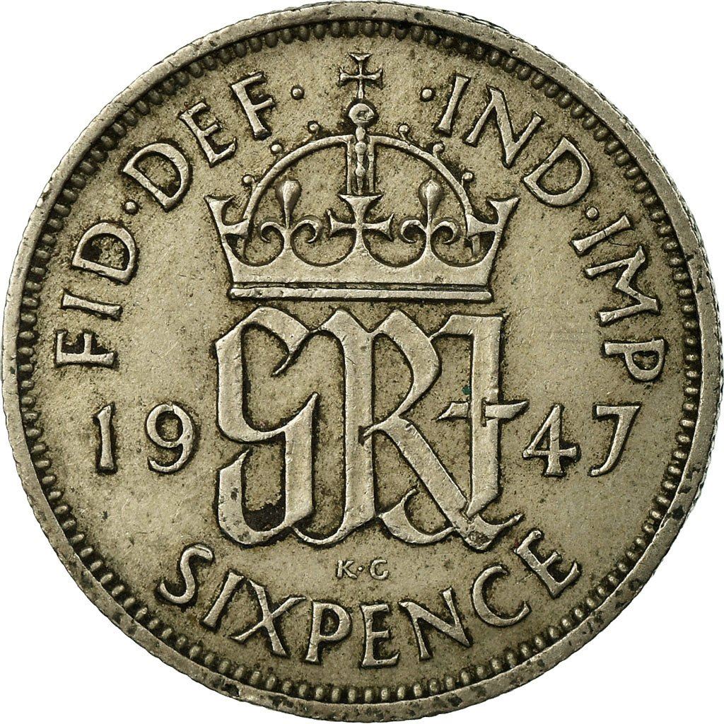 United Kingdom | 6 Pence Coin | George VI | KM:862 | 1947 - 1948