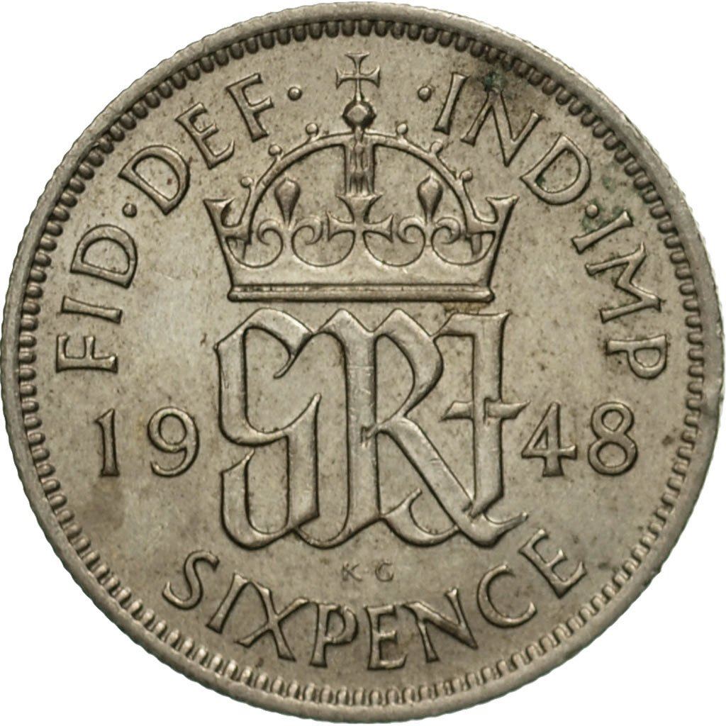United Kingdom | 6 Pence Coin | George VI | KM:862 | 1947 - 1948