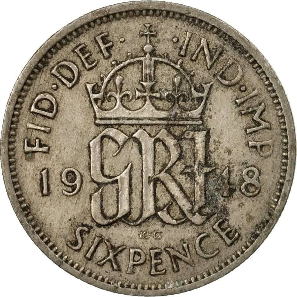 United Kingdom | 6 Pence Coin | George VI | KM:862 | 1947 - 1948