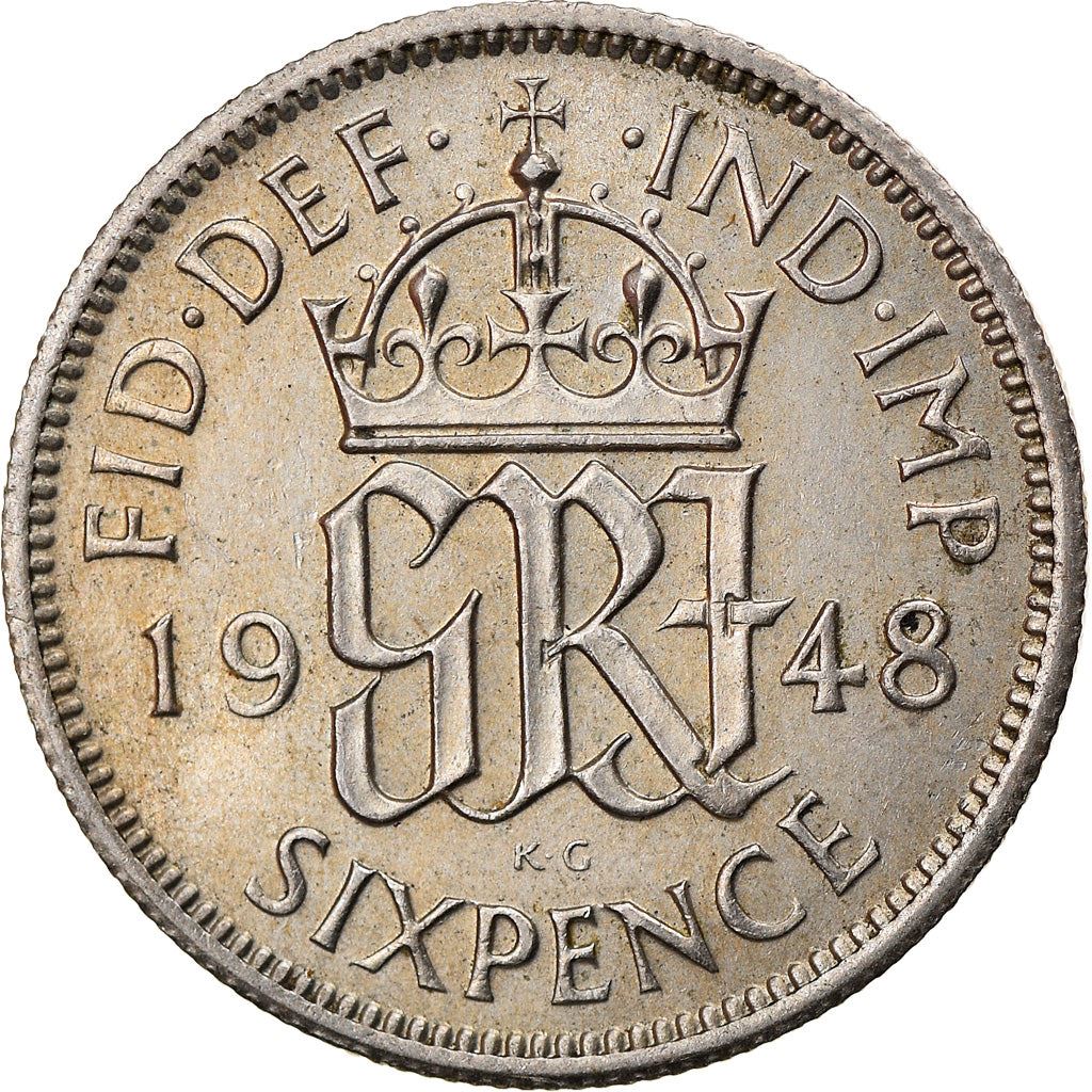 United Kingdom | 6 Pence Coin | George VI | KM:862 | 1947 - 1948