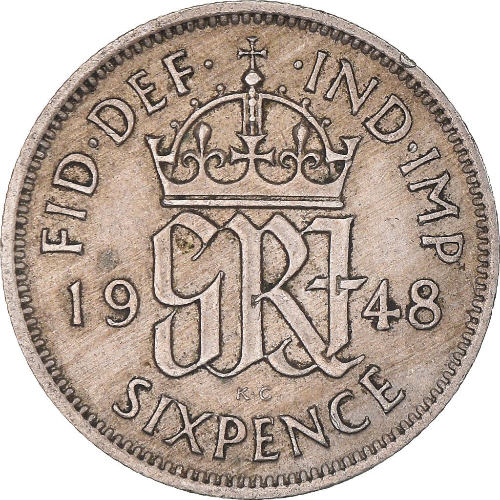 United Kingdom | 6 Pence Coin | George VI | KM:862 | 1947 - 1948