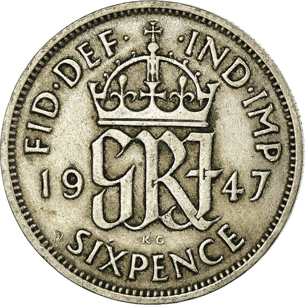 United Kingdom | 6 Pence Coin | George VI | KM:862 | 1947 - 1948