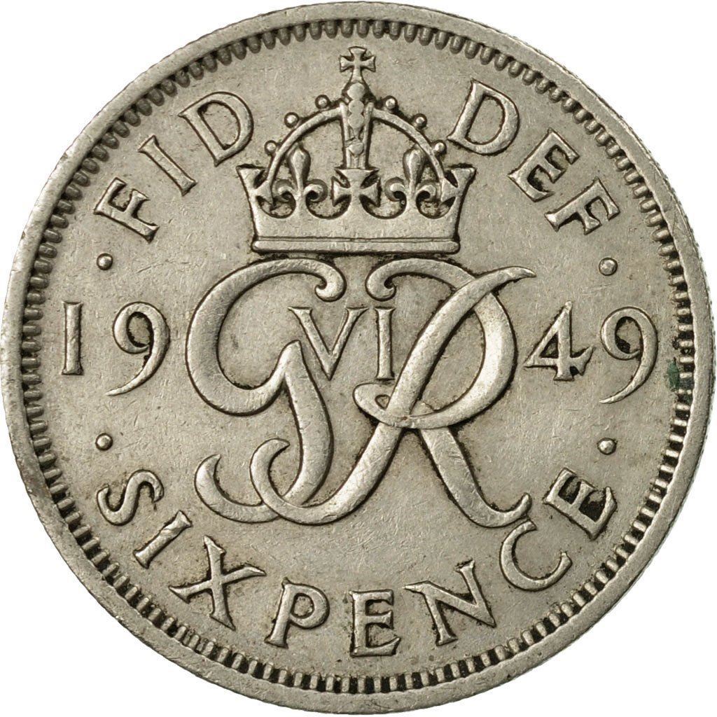 United Kingdom | 6 Pence Coin | George VI | KM:875 | 1949 - 1952