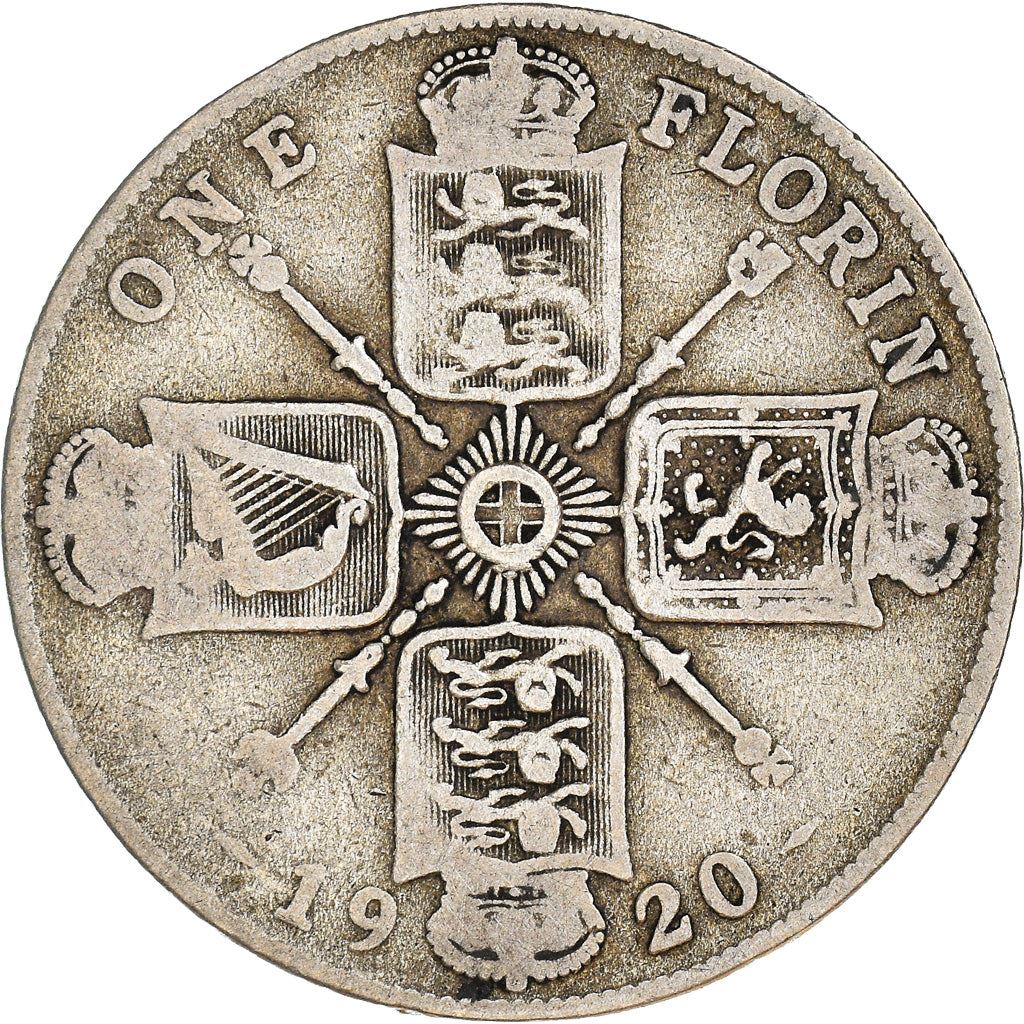 United Kingdom | 1 Florin Coin | George V | KM:817a | 1920 - 1926