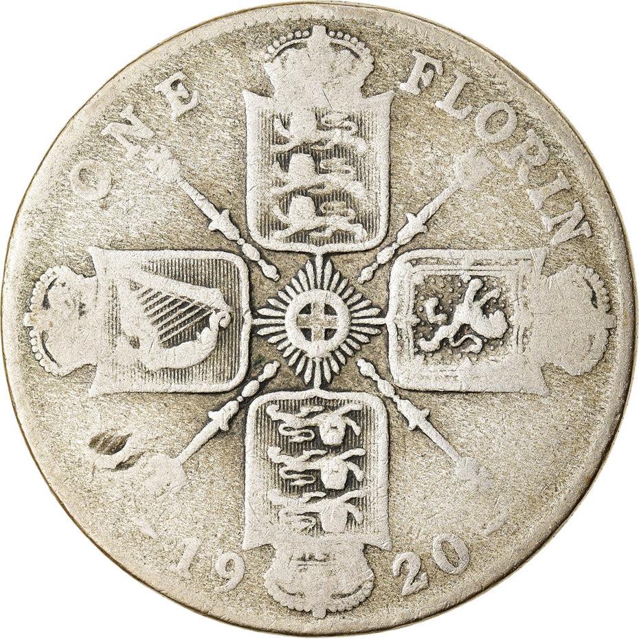 United Kingdom | 1 Florin Coin | George V | KM:817a | 1920 - 1926