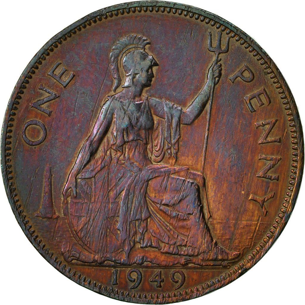 United Kingdom | 1 Penny Coin | Britannia | KM:869 | 1949 - 1952