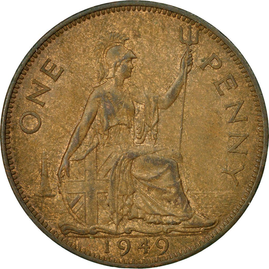United Kingdom | 1 Penny Coin | Britannia | KM:869 | 1949 - 1952