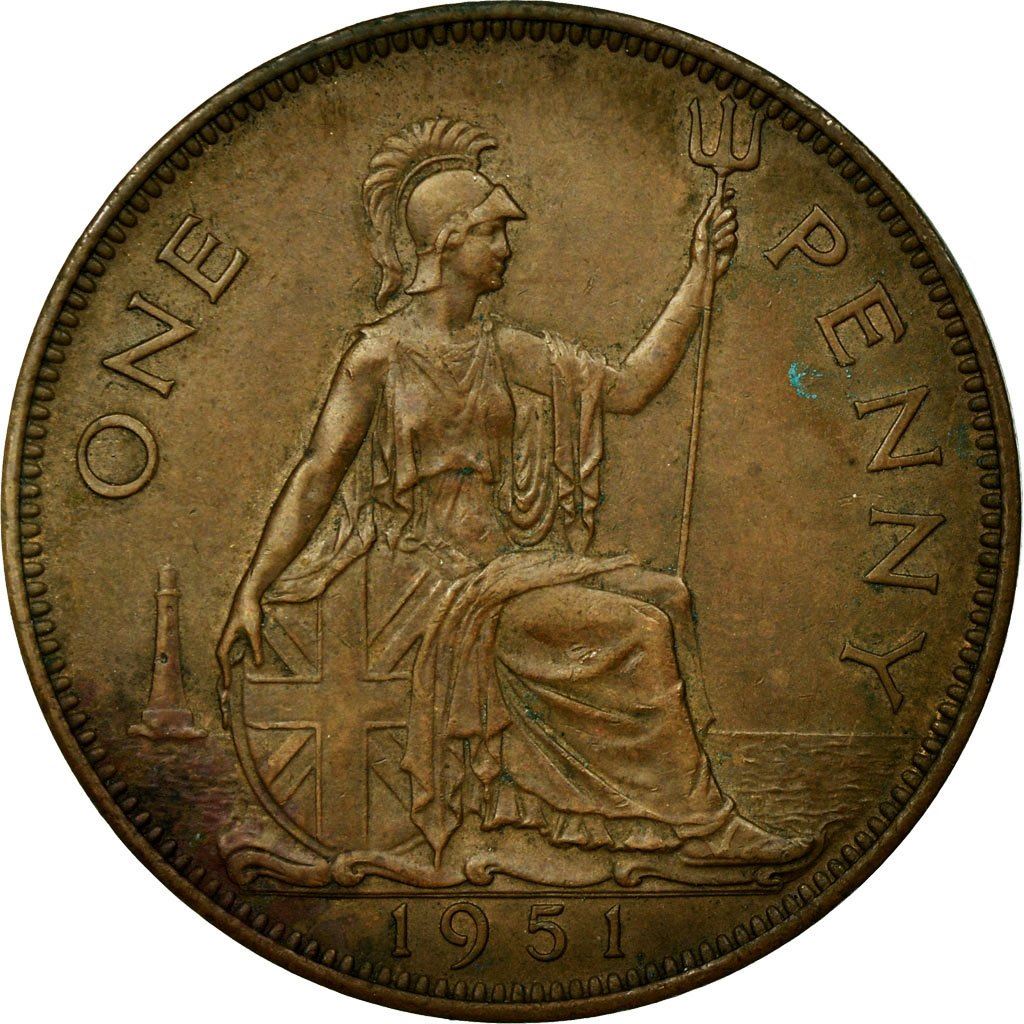 United Kingdom | 1 Penny Coin | Britannia | KM:869 | 1949 - 1952