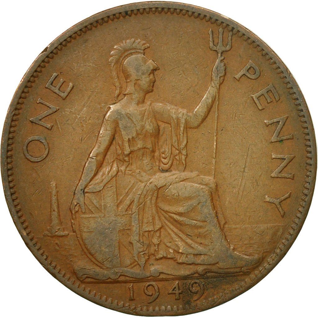United Kingdom | 1 Penny Coin | Britannia | KM:869 | 1949 - 1952