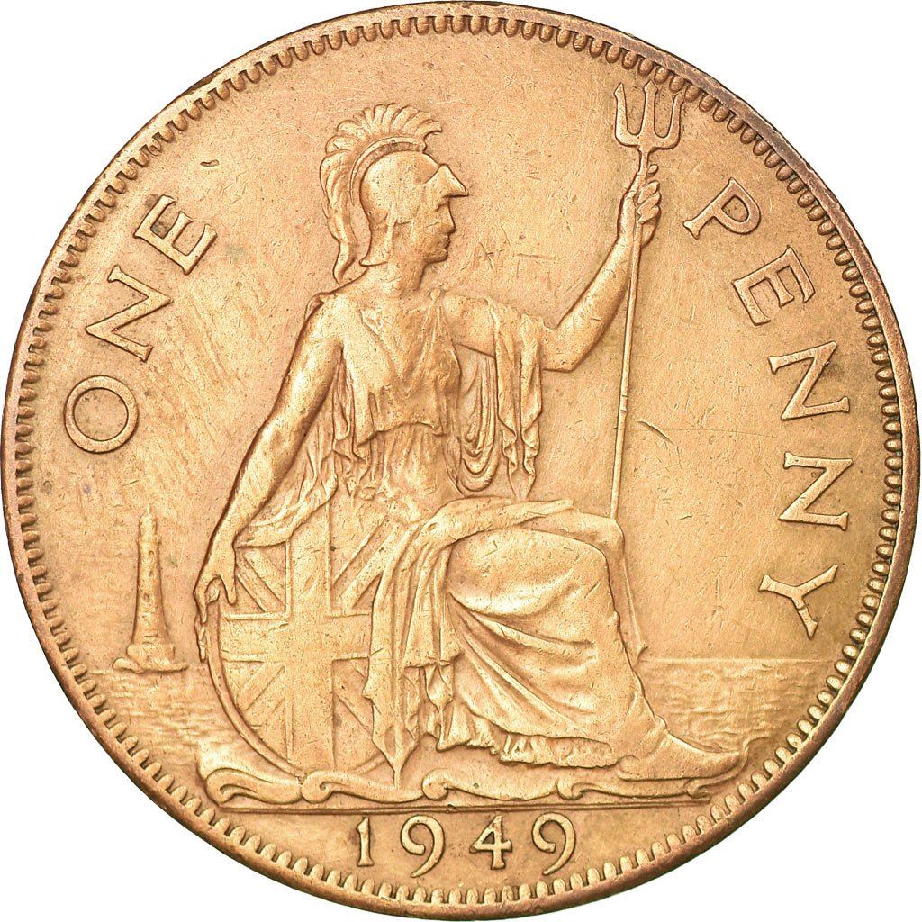 United Kingdom | 1 Penny Coin | Britannia | KM:869 | 1949 - 1952