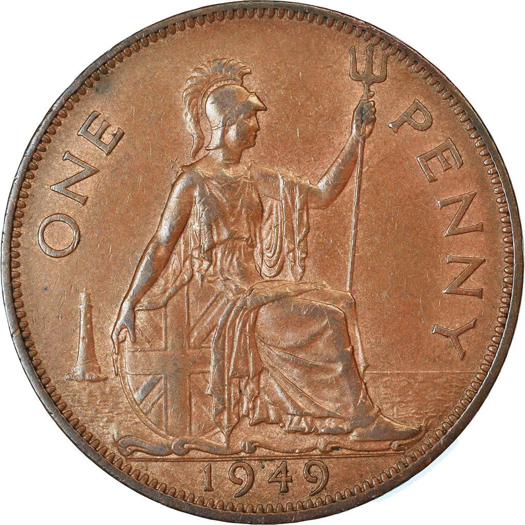 United Kingdom | 1 Penny Coin | Britannia | KM:869 | 1949 - 1952