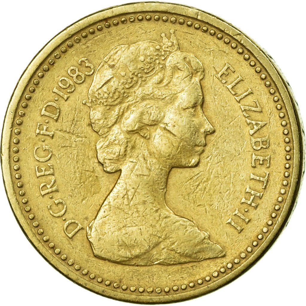 United Kingdom | 1 Pound Coin | Royal Arms | KM:933 | 1983