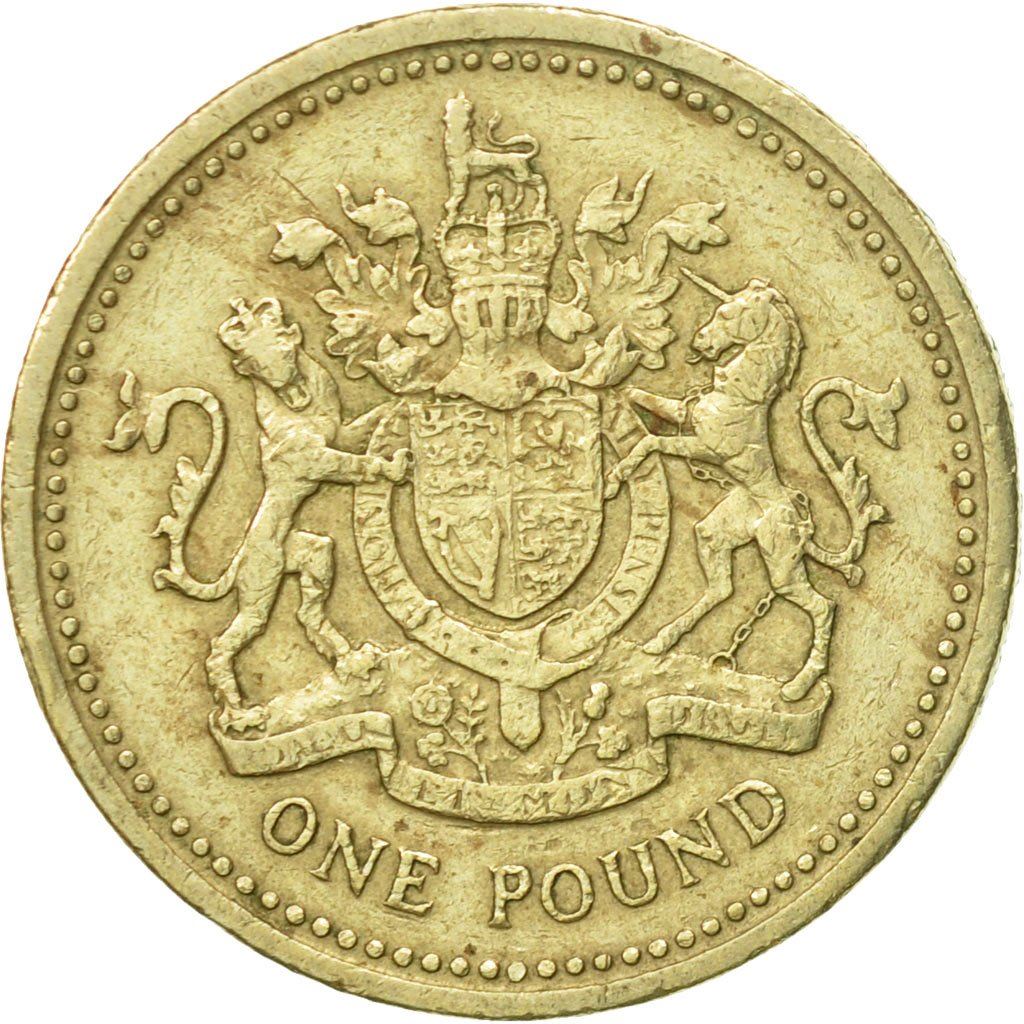 United Kingdom | 1 Pound Coin | Royal Arms | KM:933 | 1983