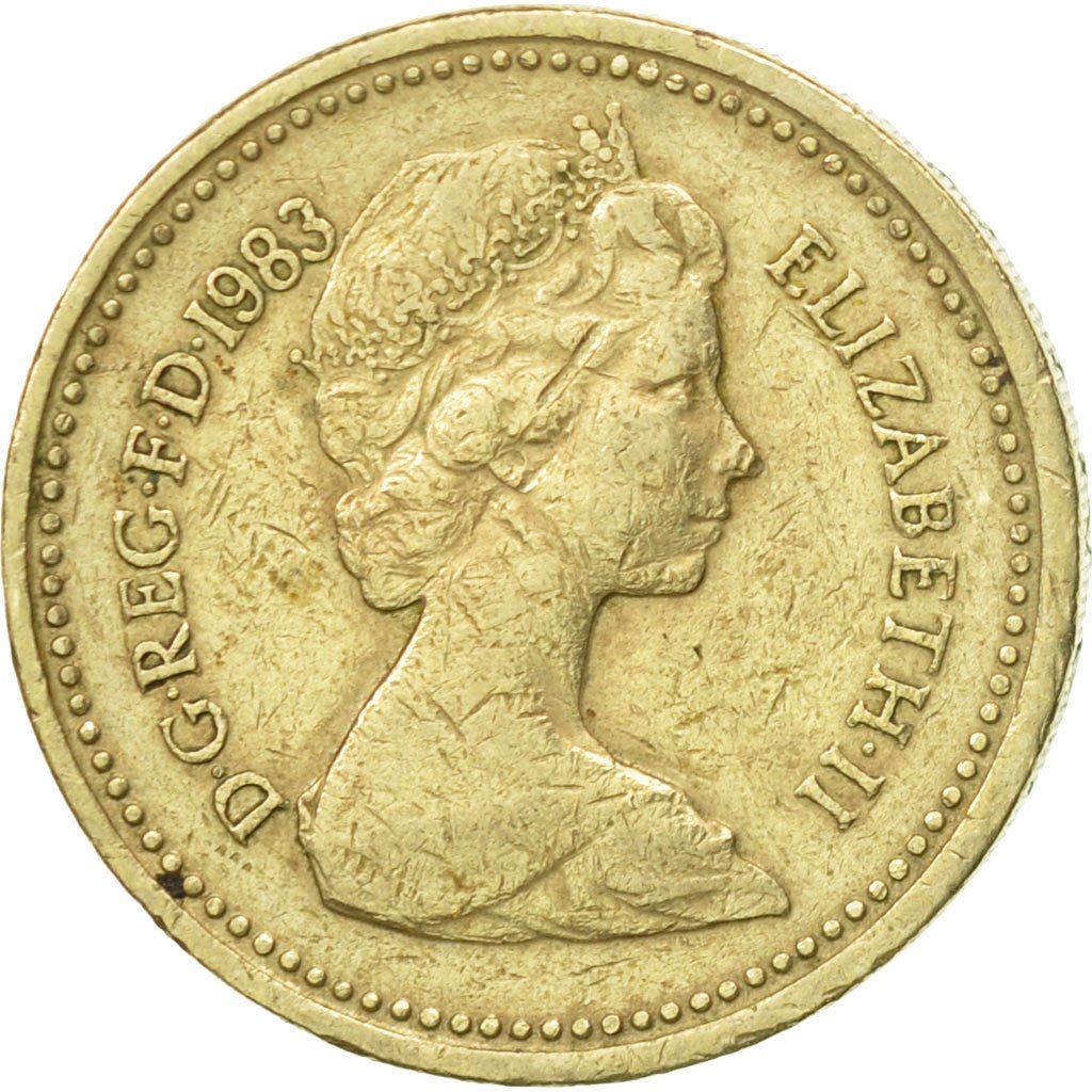 United Kingdom | 1 Pound Coin | Royal Arms | KM:933 | 1983