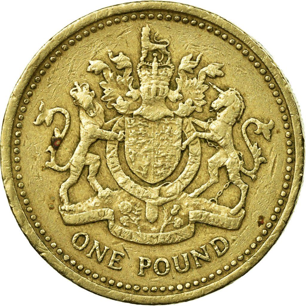 United Kingdom | 1 Pound Coin | Royal Arms | KM:933 | 1983