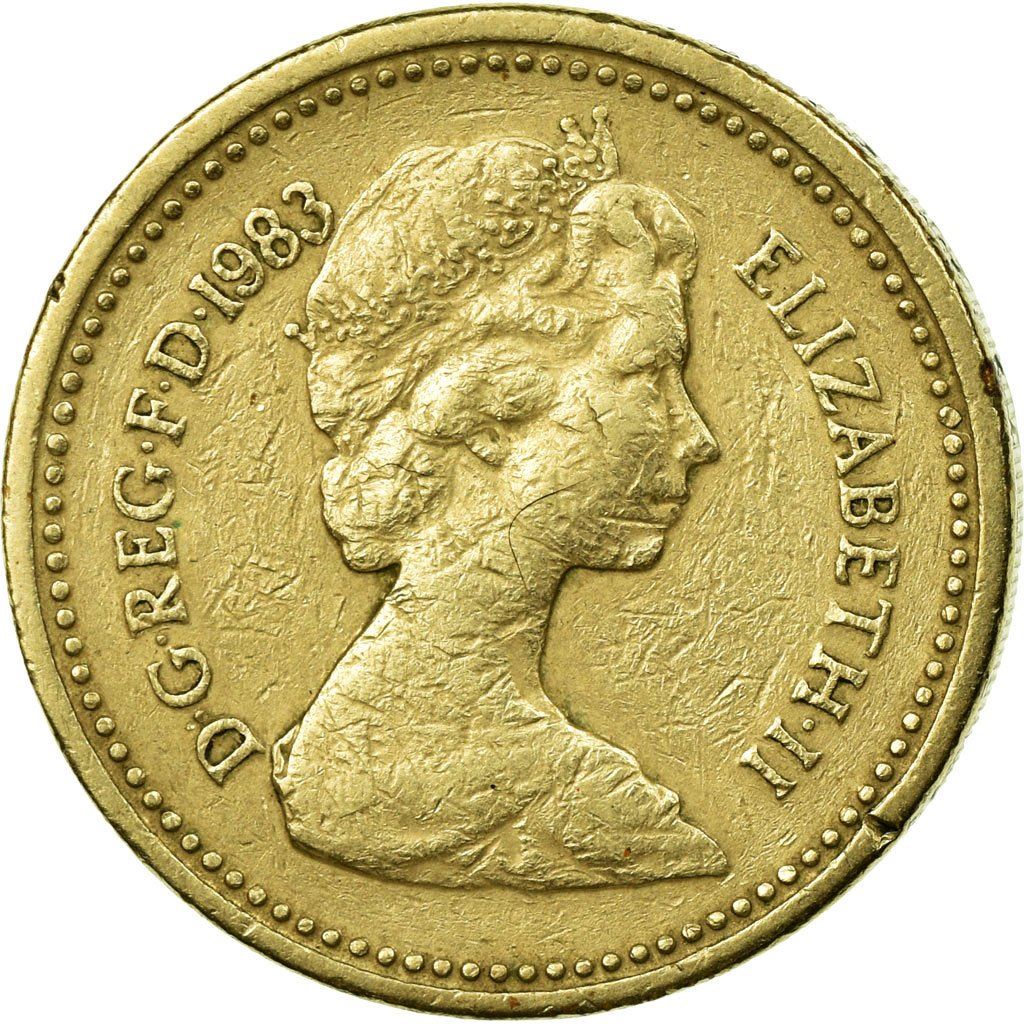 United Kingdom | 1 Pound Coin | Royal Arms | KM:933 | 1983