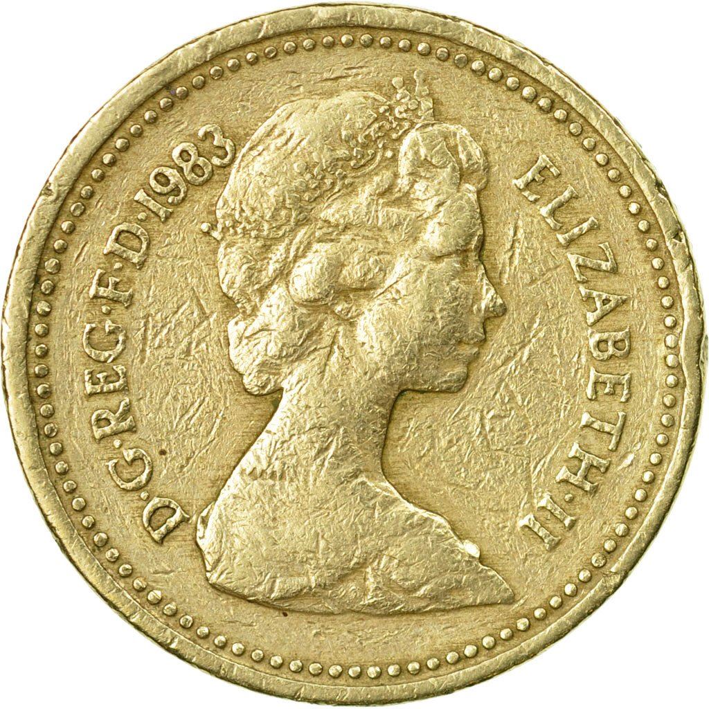 United Kingdom | 1 Pound Coin | Royal Arms | KM:933 | 1983