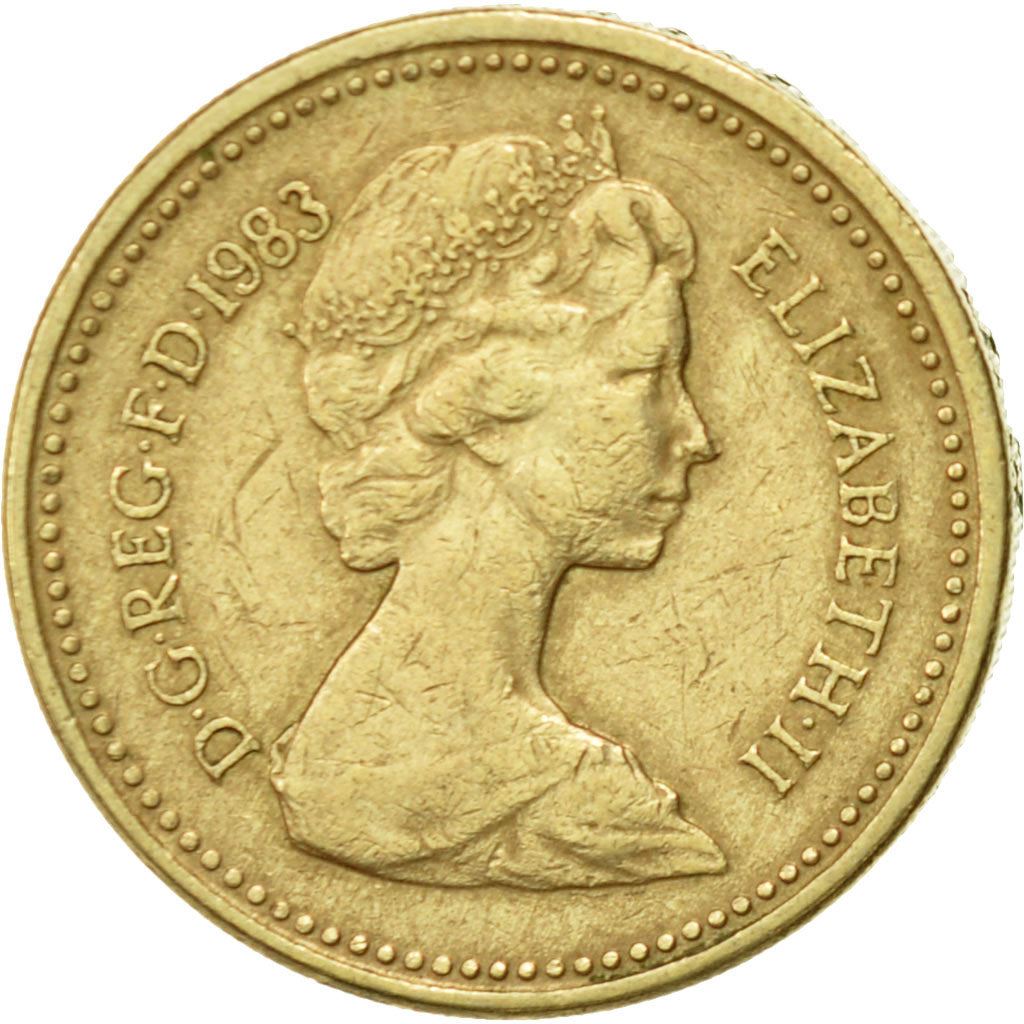 United Kingdom | 1 Pound Coin | Royal Arms | KM:933 | 1983