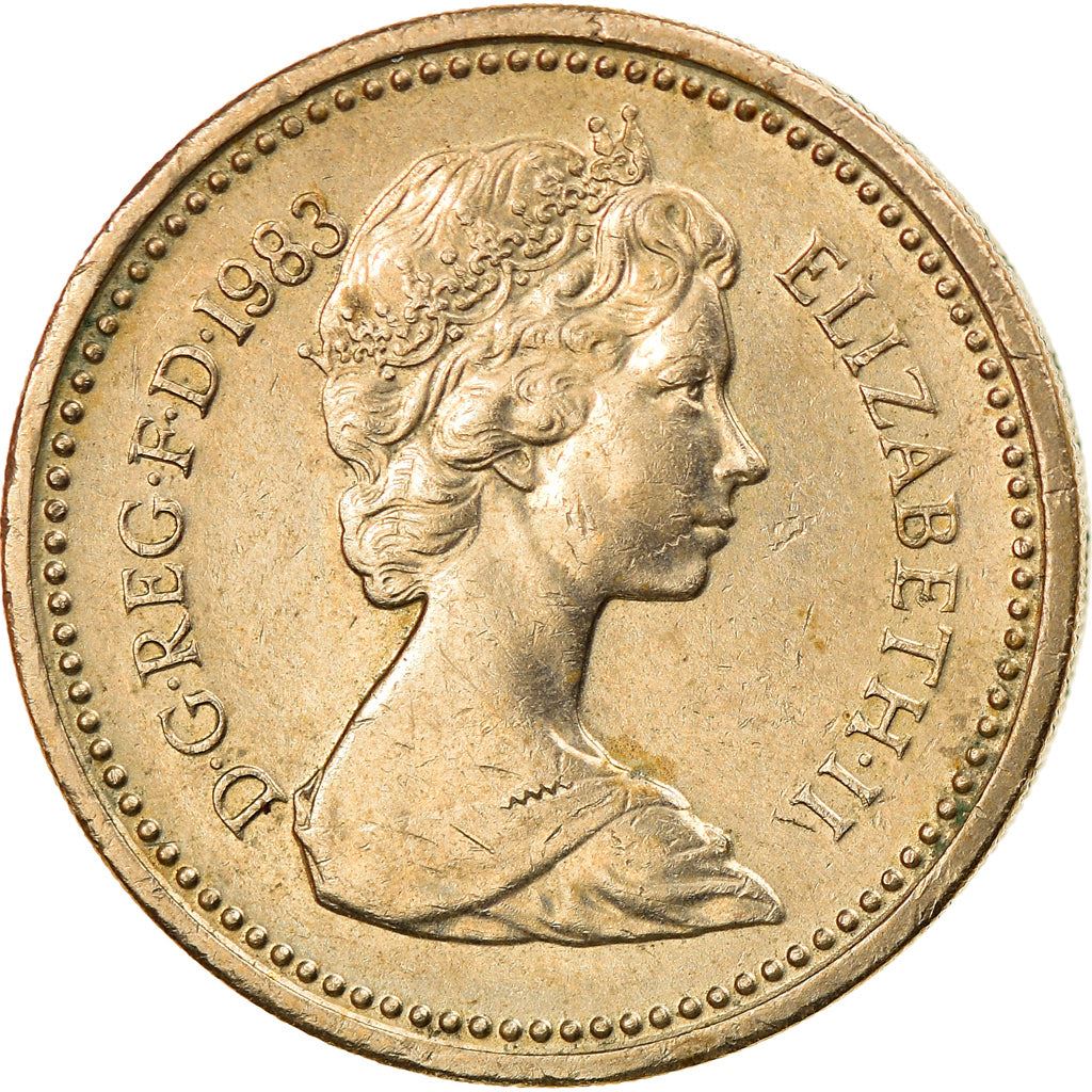 United Kingdom | 1 Pound Coin | Royal Arms | KM:933 | 1983