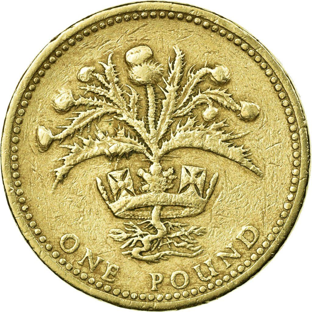 United Kingdom | 1 Pound Coin | Scottish Thistle | KM:934 | 1984