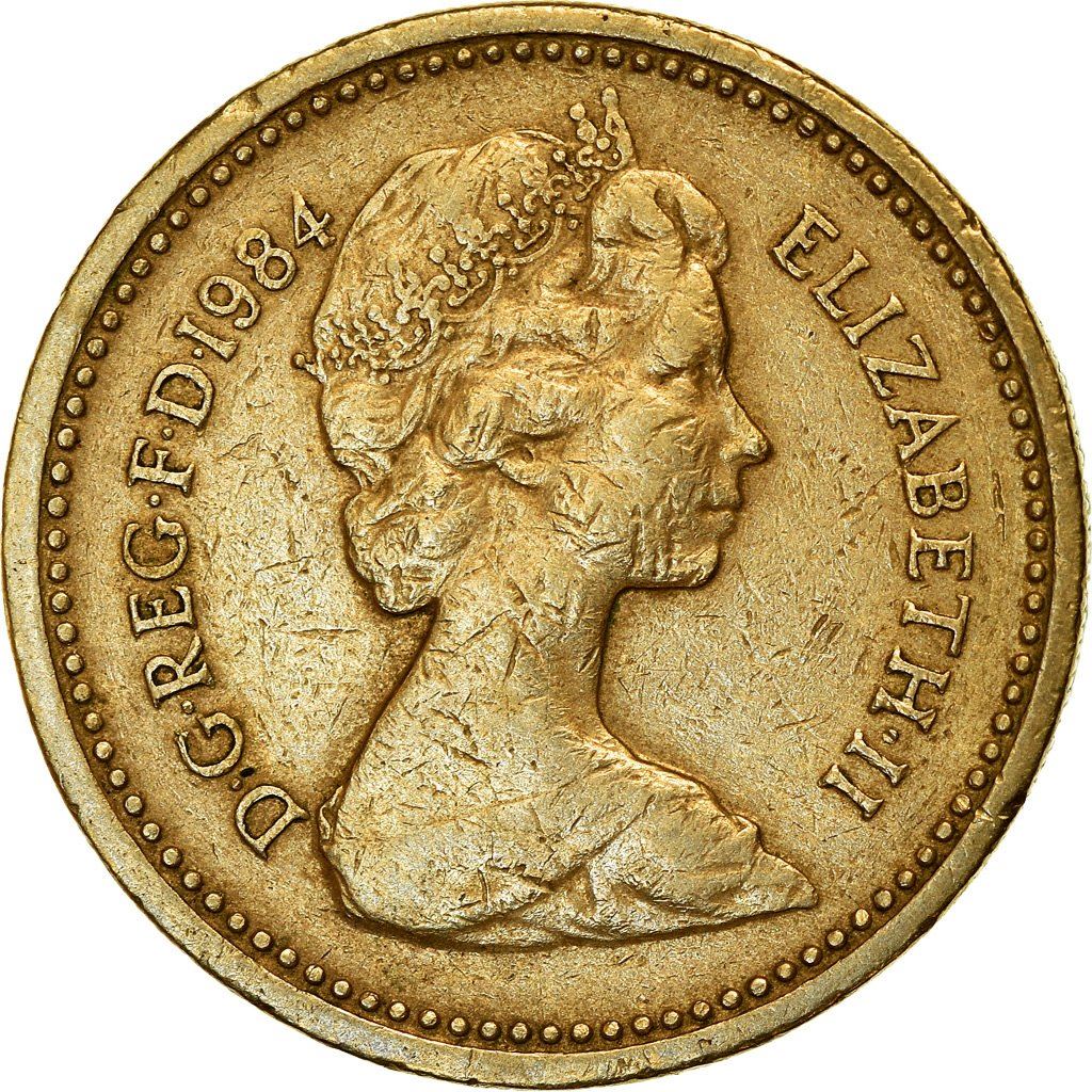 United Kingdom | 1 Pound Coin | Scottish Thistle | KM:934 | 1984