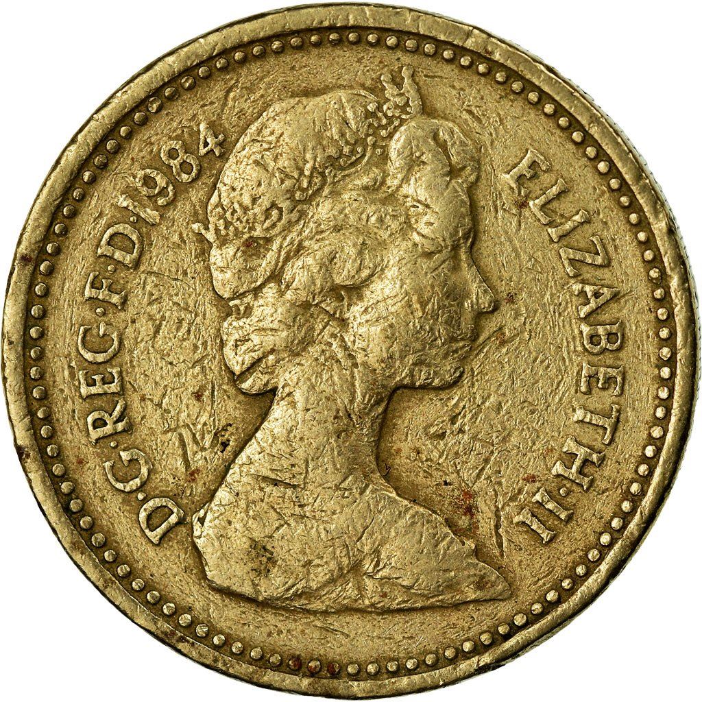 United Kingdom | 1 Pound Coin | Scottish Thistle | KM:934 | 1984