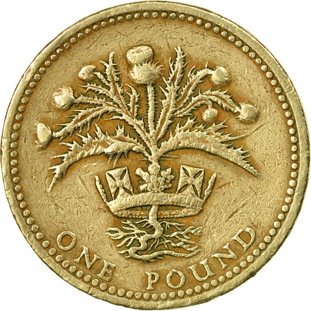 United Kingdom | 1 Pound Coin | Scottish Thistle | KM:934 | 1984