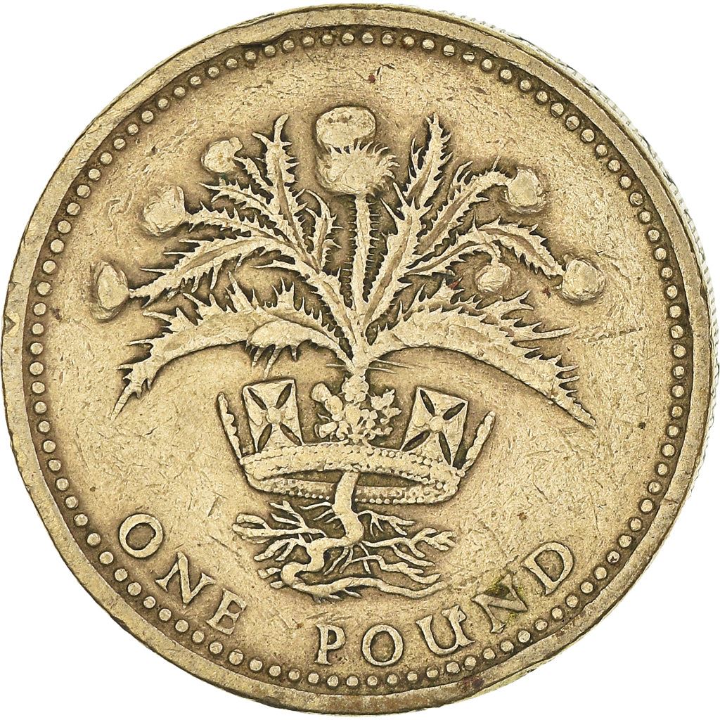 United Kingdom | 1 Pound Coin | Scottish Thistle | KM:934 | 1984