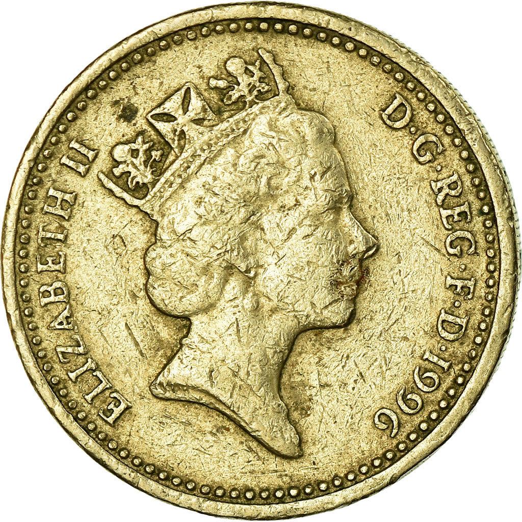 United Kingdom Coin 1 Pound | Elizabeth II 3rd portrait | Celtic Cross | 1996