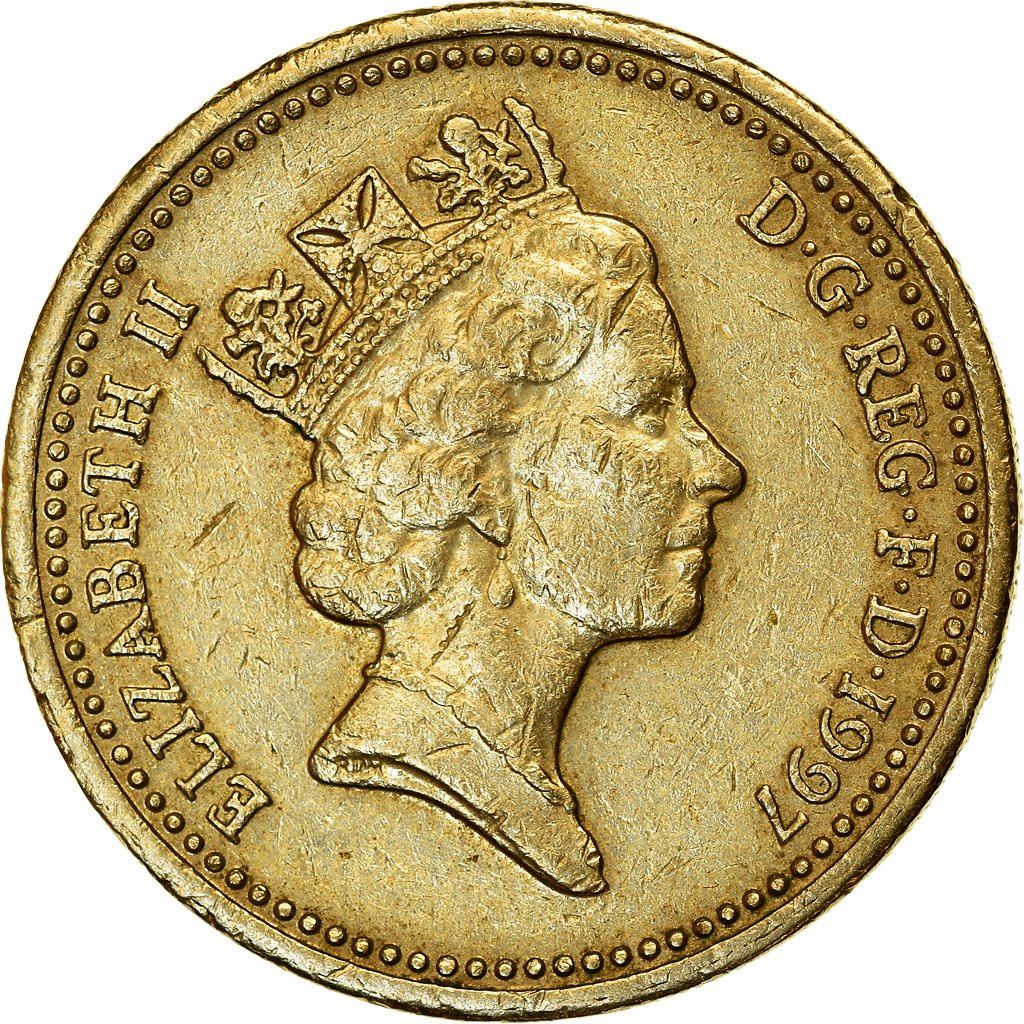 United Kingdom | 1 Pound Coin | English Lions | KM:975 | 1997