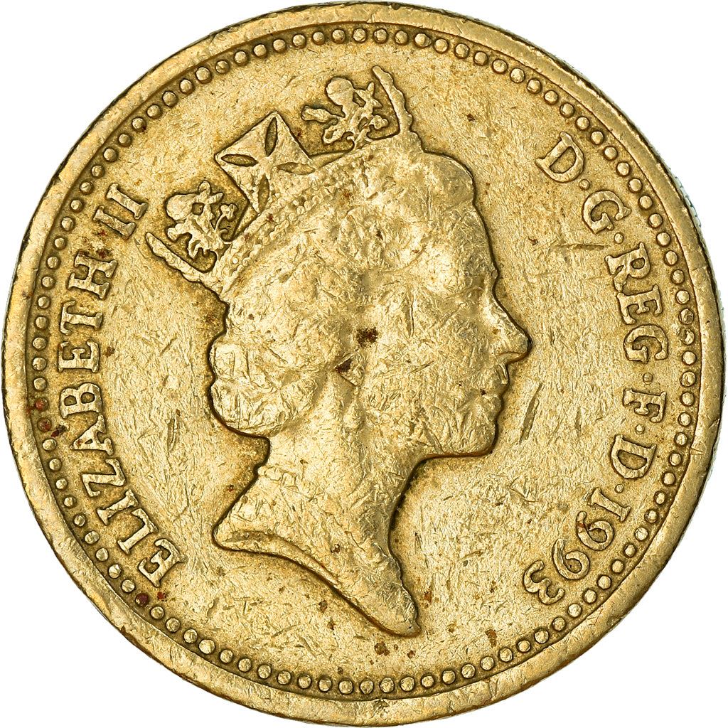 United Kingdom | 1 Pound Coin | Royal Arms | Km:964 | 1993