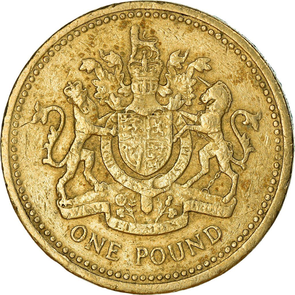 United Kingdom | 1 Pound Coin | Royal Arms | Km:964 | 1993