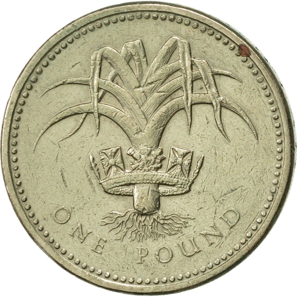 United Kingdom | 1 Pound Coin | Welsh Leek | KM:941 | 1985 - 1990