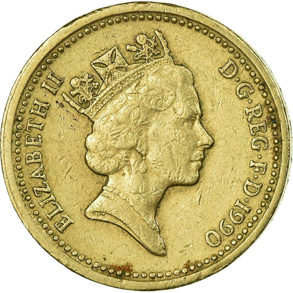United Kingdom | 1 Pound Coin | Welsh Leek | KM:941 | 1985 - 1990