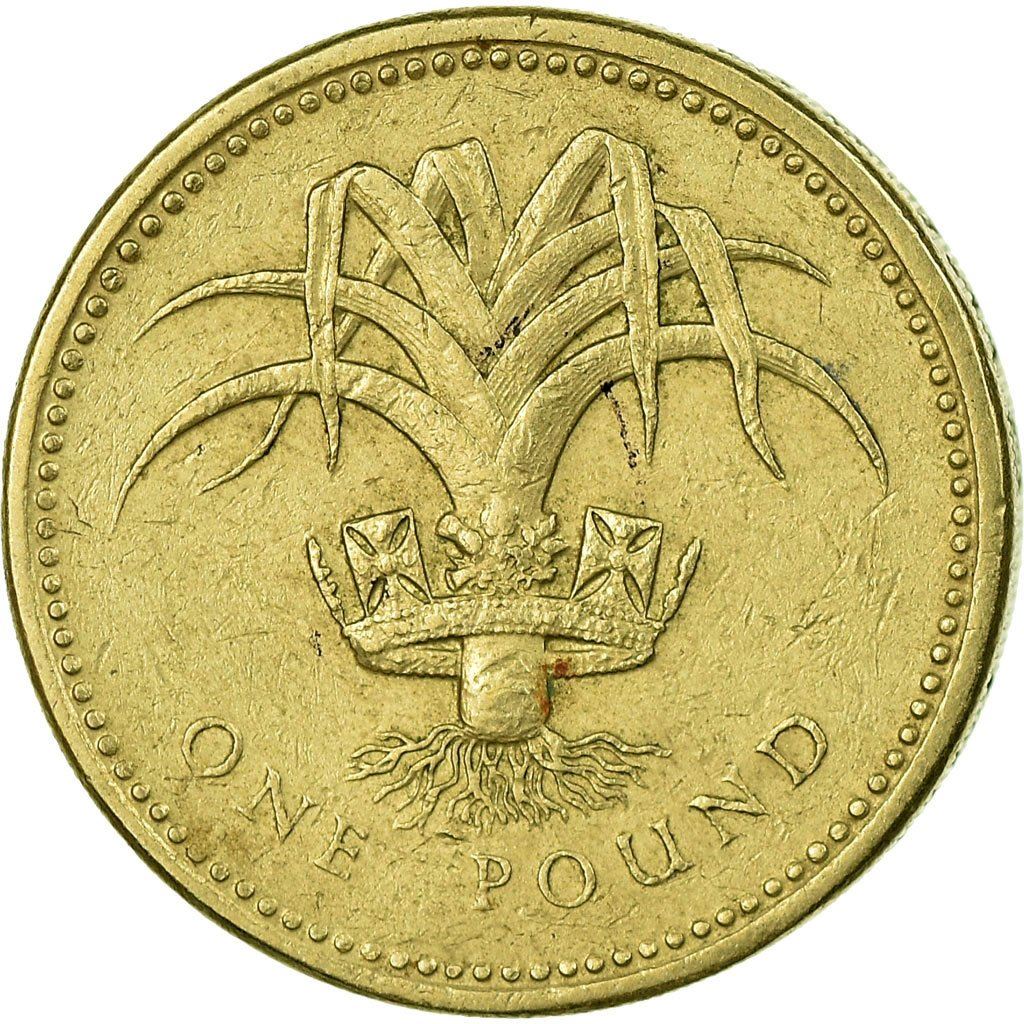 United Kingdom | 1 Pound Coin | Welsh Leek | KM:941 | 1985 - 1990