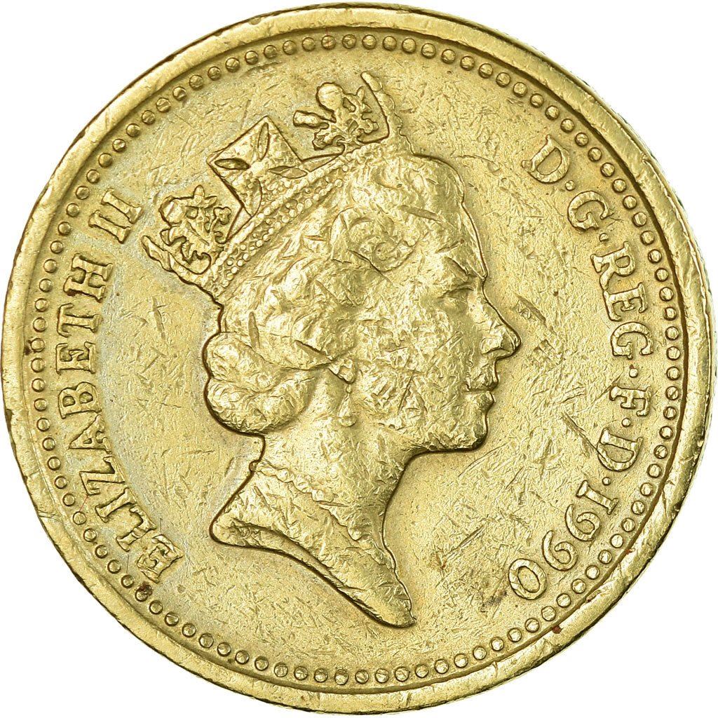 United Kingdom | 1 Pound Coin | Welsh Leek | KM:941 | 1985 - 1990