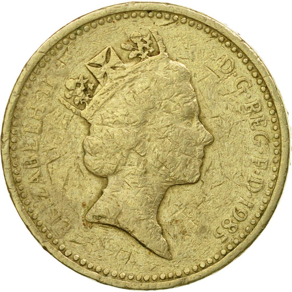 United Kingdom | 1 Pound Coin | Welsh Leek | KM:941 | 1985 - 1990