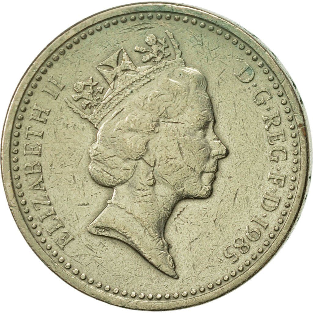 United Kingdom | 1 Pound Coin | Welsh Leek | KM:941 | 1985 - 1990