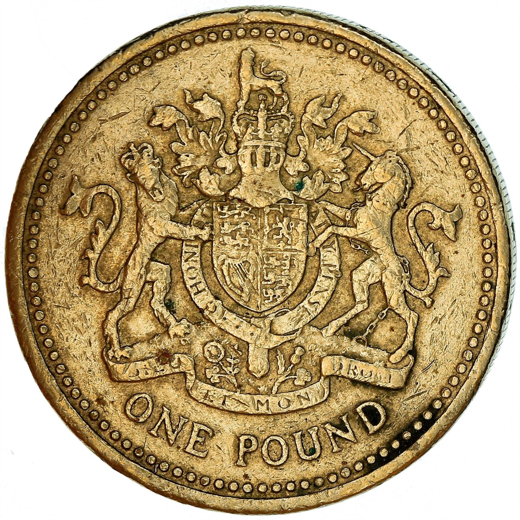 United Kingdom | 1 Pound Coin | Royal Arms | Km:993 | 1998 - 2008